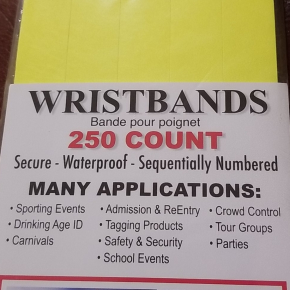 New! 250 count sequentially numbered wristbands - Picture 2 of 4